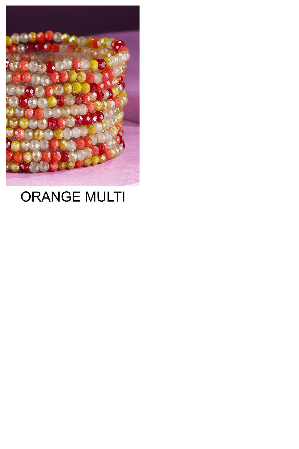 10 Piece Colorful Glass Bead Stretch Bracelet
