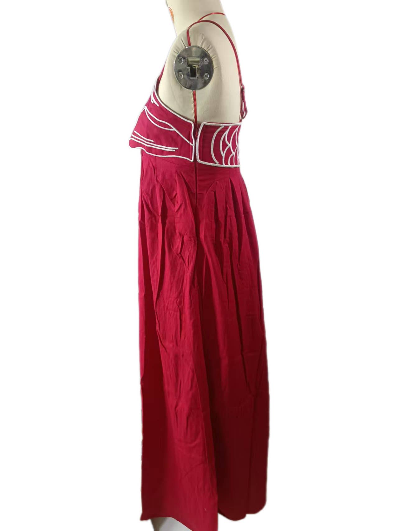 Vivid goldfish embroidered strappy maxi dress