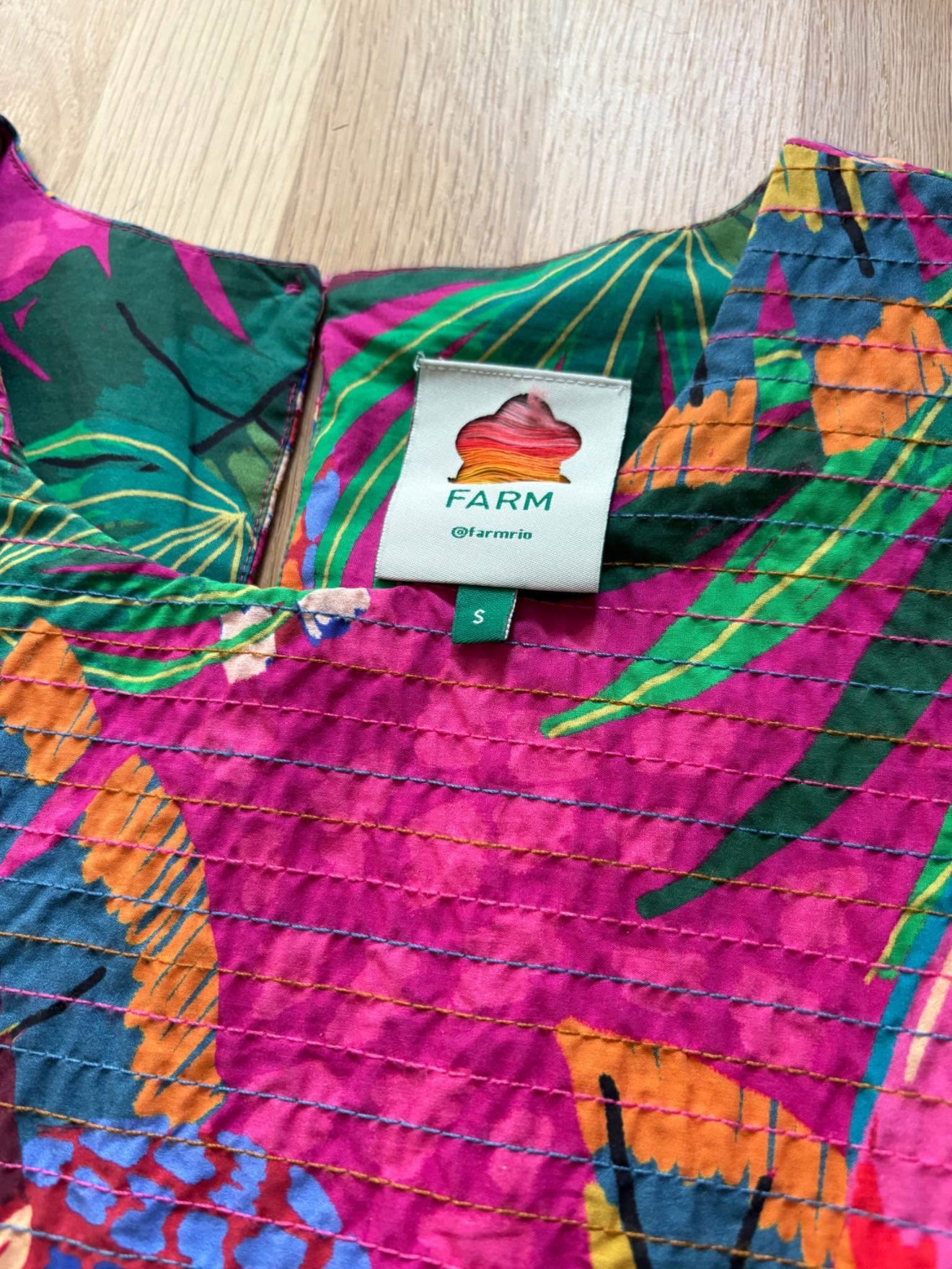 LIKE NEW Farm Rio Pink Painted Toucans Midi Dress Size Small