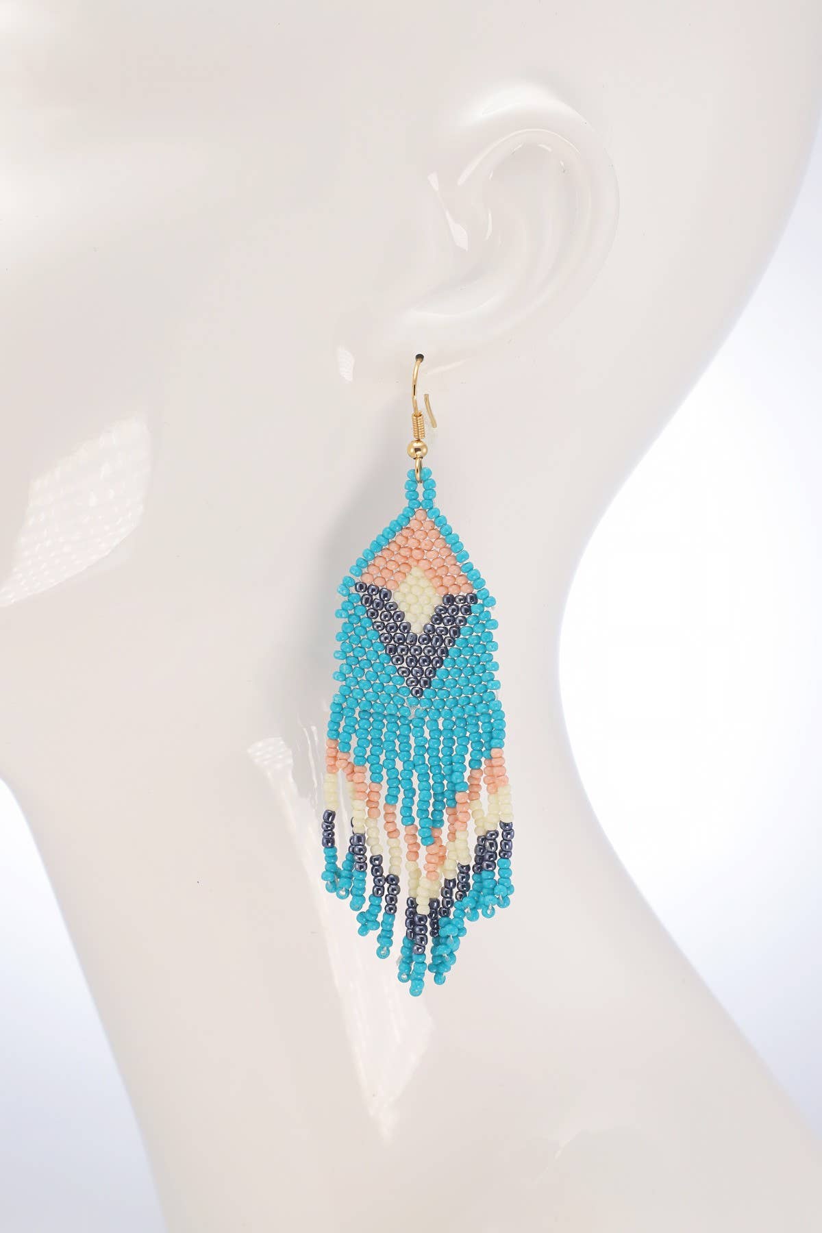 Seed bead Chevron Wide Fringe Dope Earring