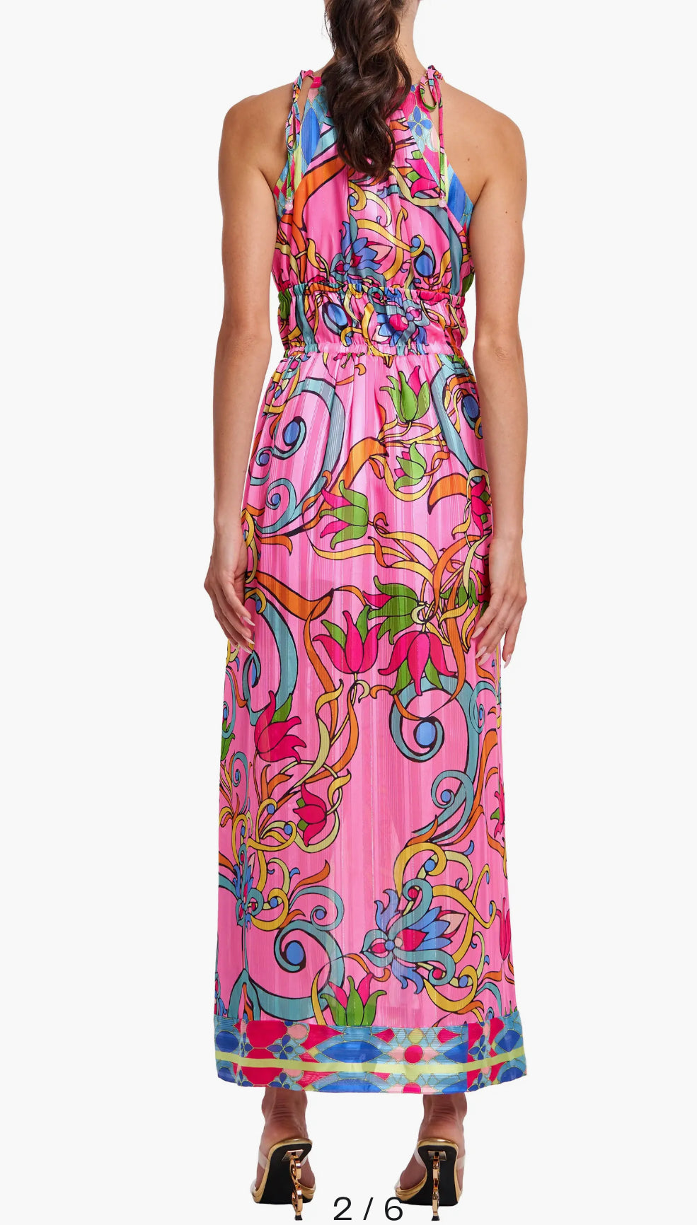 Ciebon Elja Floral Keyhole Neck Maxi Dress