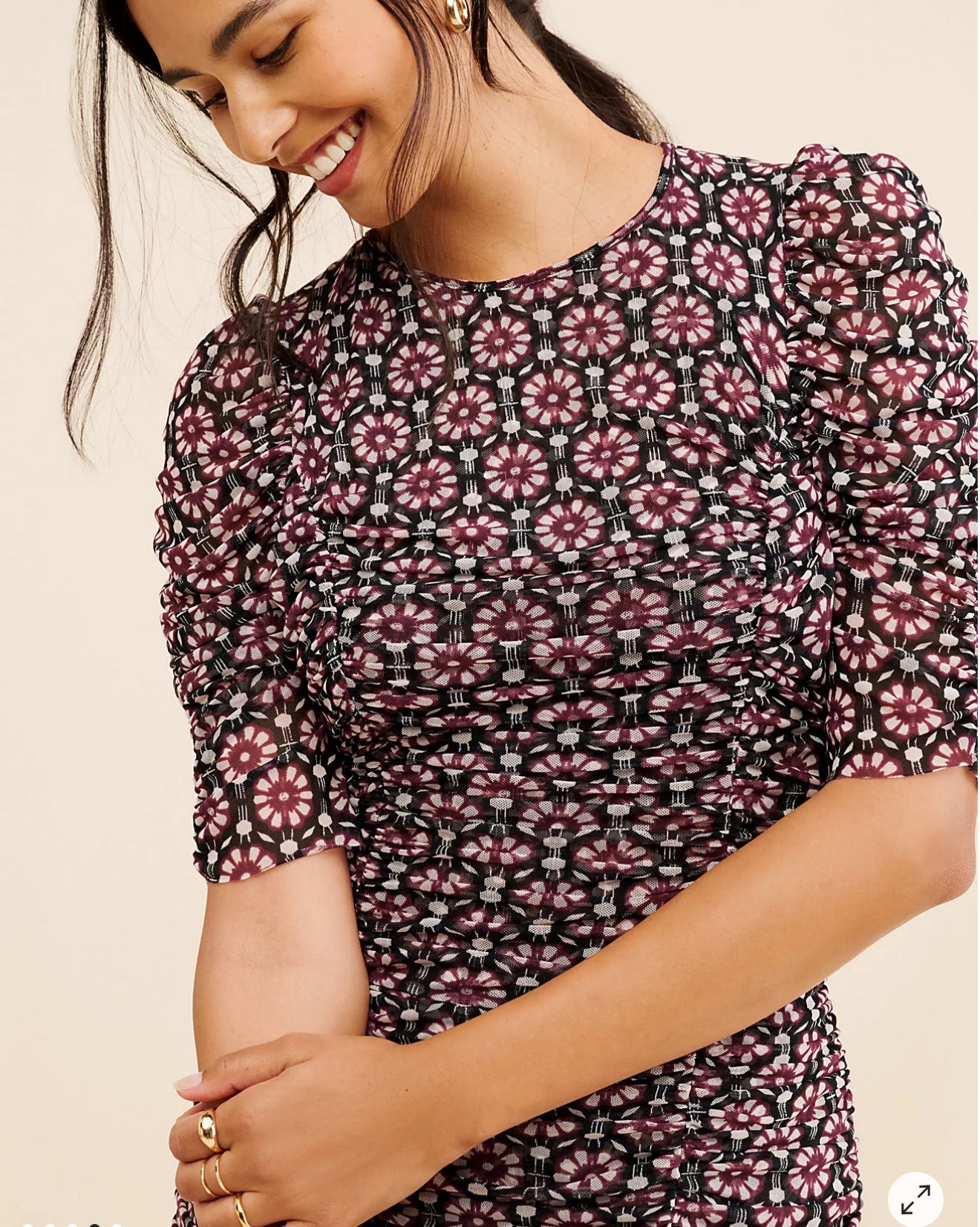 Briella Ruched Midi Dress